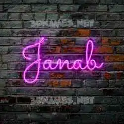 janab in Pink Neon style - 3D name wallpaper
