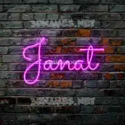 janat in Pink Neon style - 3D name wallpaper