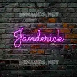 janderick in Pink Neon style - 3D name wallpaper