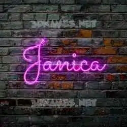 janica in Pink Neon style - 3D name wallpaper