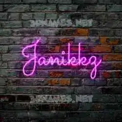 janikkz in Pink Neon style - 3D name wallpaper