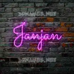 janjan in Pink Neon style - 3D name wallpaper