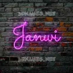 janwi in Pink Neon style - 3D name wallpaper
