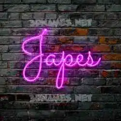 japes in Pink Neon style - 3D name wallpaper
