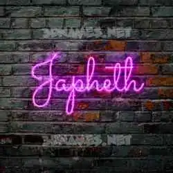 japheth in Pink Neon style - 3D name wallpaper