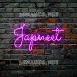 japneet in Pink Neon style - 3D name wallpaper