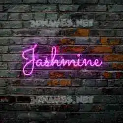 jashmine in Pink Neon style - 3D name wallpaper