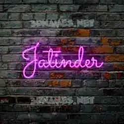 jatinder in Pink Neon style - 3D name wallpaper