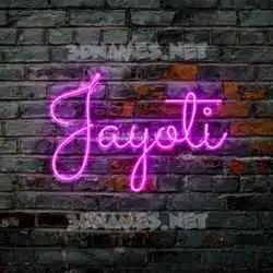 jayoti in Pink Neon style - 3D name wallpaper
