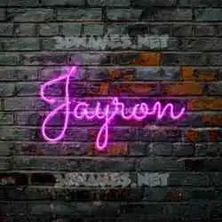 jayron in Pink Neon style - 3D name wallpaper