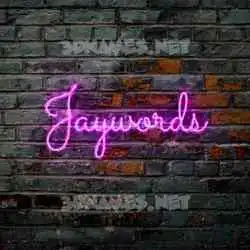 jaywords in Pink Neon style - 3D name wallpaper