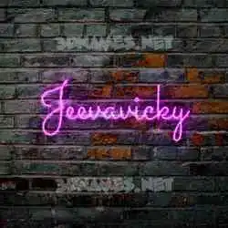 jeevavicky in Pink Neon style - 3D name wallpaper
