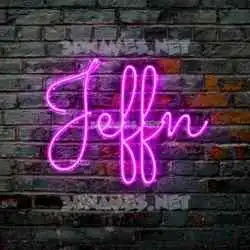 jeffn in Pink Neon style - 3D name wallpaper