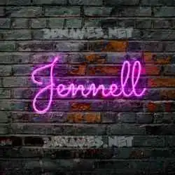 jennell in Pink Neon style - 3D name wallpaper