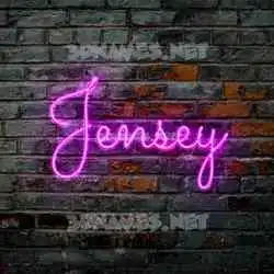 jensey in Pink Neon style - 3D name wallpaper