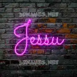 jessu in Pink Neon style - 3D name wallpaper