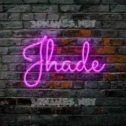 jhade in Pink Neon style - 3D name wallpaper