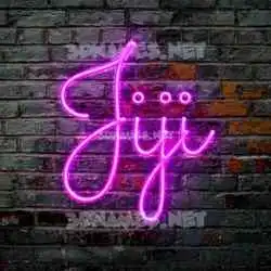 jiji in Pink Neon style - 3D name wallpaper