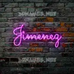jimenez in Pink Neon style - 3D name wallpaper