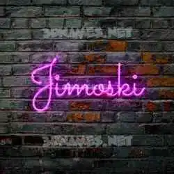 jimoski in Pink Neon style - 3D name wallpaper
