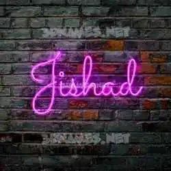 jishad in Pink Neon style - 3D name wallpaper