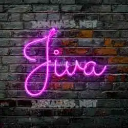 jiva in Pink Neon style - 3D name wallpaper