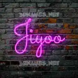 jiyoo in Pink Neon style - 3D name wallpaper