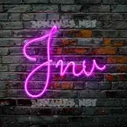 jnv in Pink Neon style - 3D name wallpaper