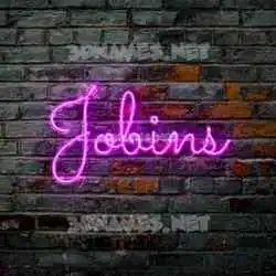 jobins in Pink Neon style - 3D name wallpaper
