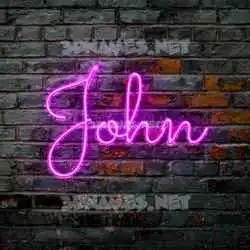 john in Pink Neon style - 3D name wallpaper