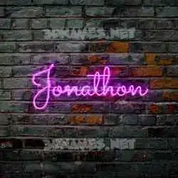 jonathon in Pink Neon style - 3D name wallpaper