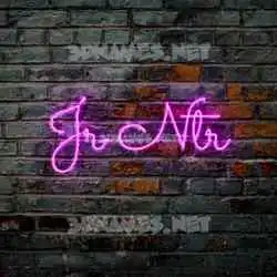 jr ntr in Pink Neon style - 3D name wallpaper