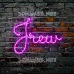 jrew in Pink Neon style - 3D name wallpaper