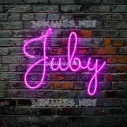 juby in Pink Neon style - 3D name wallpaper