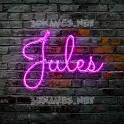 jules in Pink Neon style - 3D name wallpaper