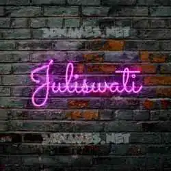 juliswati in Pink Neon style - 3D name wallpaper