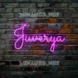 juverya in Pink Neon style - 3D name wallpaper