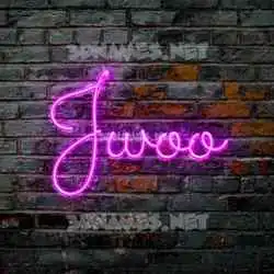 jwoo in Pink Neon style - 3D name wallpaper