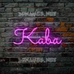 kaba in Pink Neon style - 3D name wallpaper