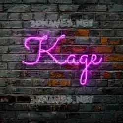 kage in Pink Neon style - 3D name wallpaper