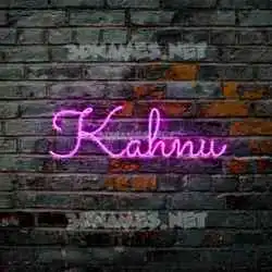 kahnu in Pink Neon style - 3D name wallpaper