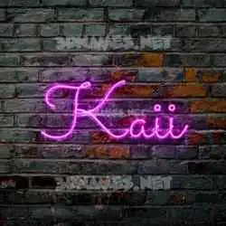 kaii in Pink Neon style - 3D name wallpaper