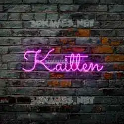 kaitten in Pink Neon style - 3D name wallpaper