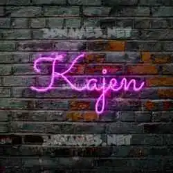 kajen in Pink Neon style - 3D name wallpaper