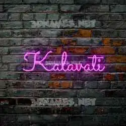 kalavati in Pink Neon style - 3D name wallpaper