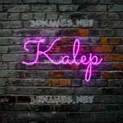 kalep in Pink Neon style - 3D name wallpaper