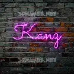 kanz in Pink Neon style - 3D name wallpaper