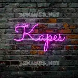 kapes in Pink Neon style - 3D name wallpaper