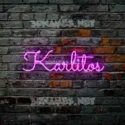 karlitos in Pink Neon style - 3D name wallpaper