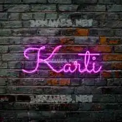 karti in Pink Neon style - 3D name wallpaper